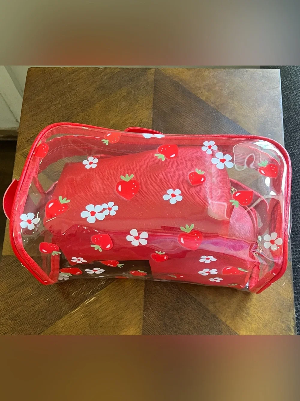 Blush Crush Strawberry 3-Piece Cosmetic Bag Set
